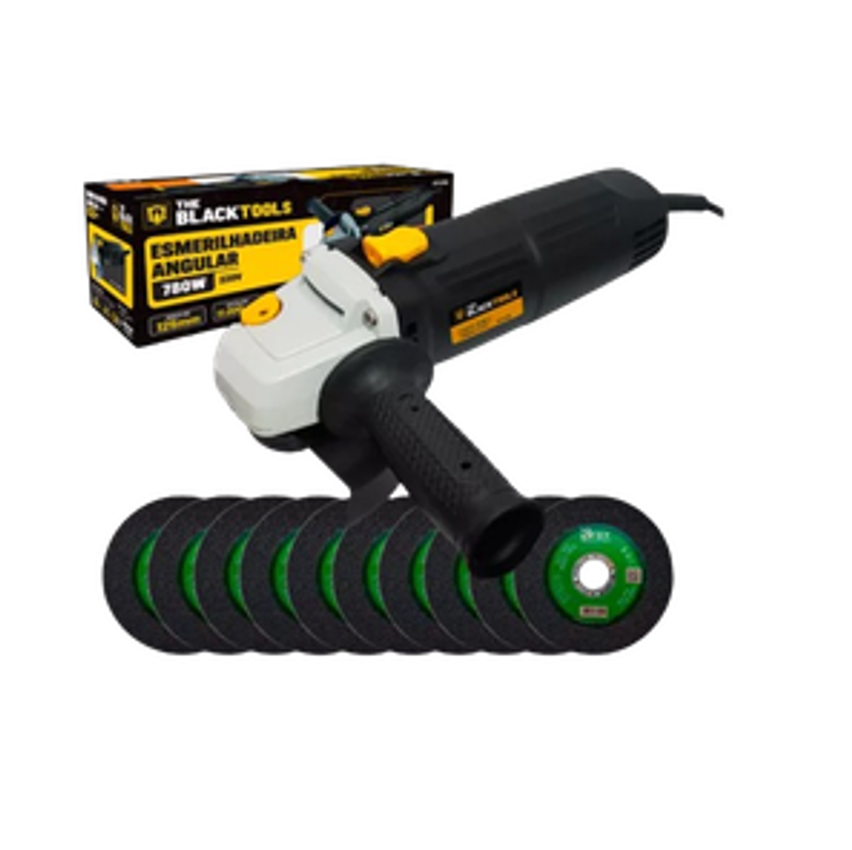 Kit Esmerilhadeira Lixadeira Angular 4.1/2 Pol 750w + Discos