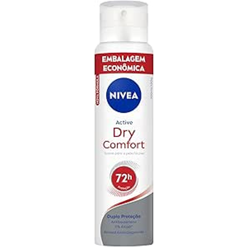 NIVEA Desodorante Antitranspirante Aerossol Dry Comfort 200ml - Proteção eficaz de 48 horas contra suor e mau odor, com 2x mais ativos hidratantes, garantindo axilas secas e saudáveis