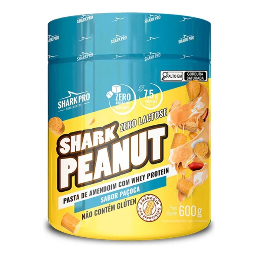 Pasta De Amendoim Pote 600g Zero Lactose Shark Pro