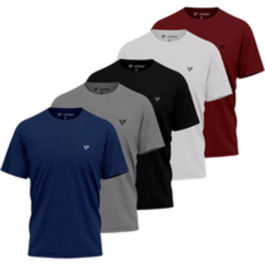 5 Camiseta Masculina Camisas Slim Voker 100% Algodão Atacado