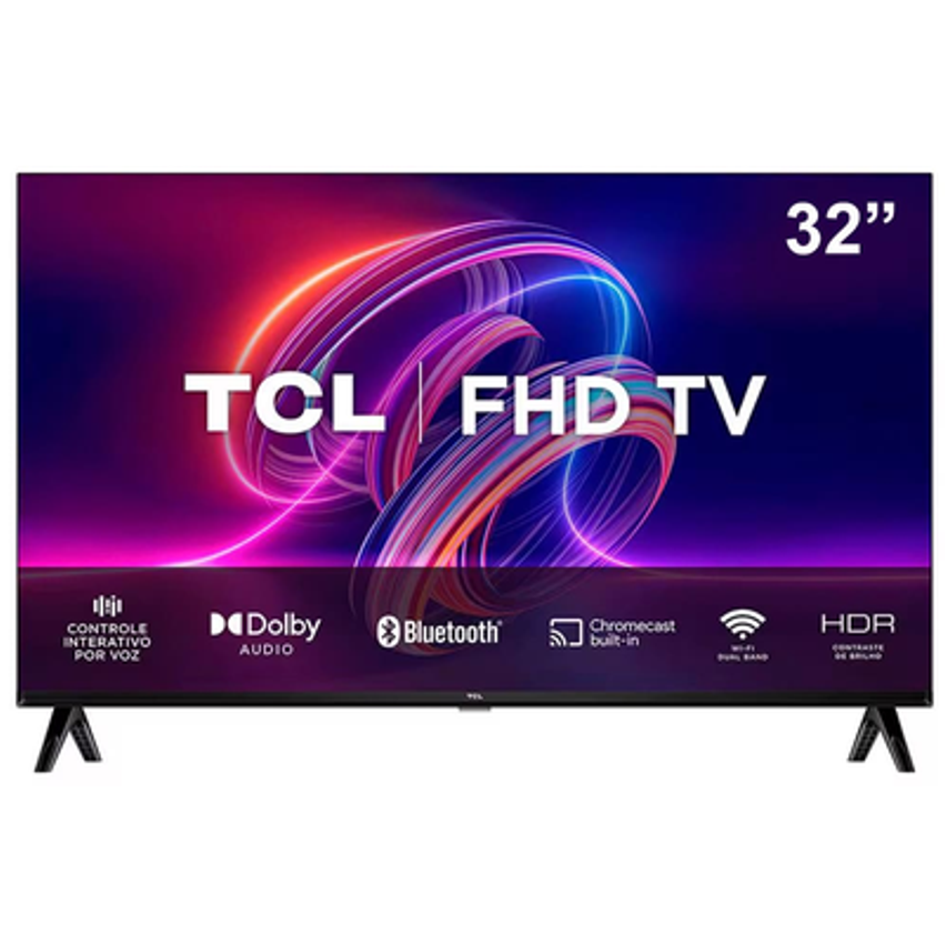 Smart Tv Led 32" Full Hd Tcl S5400af Com Android Tv, Wi-fi, Bluetooth, Controle Remoto Com Comando De Voz, Google Assistente E Chromecast Integrado