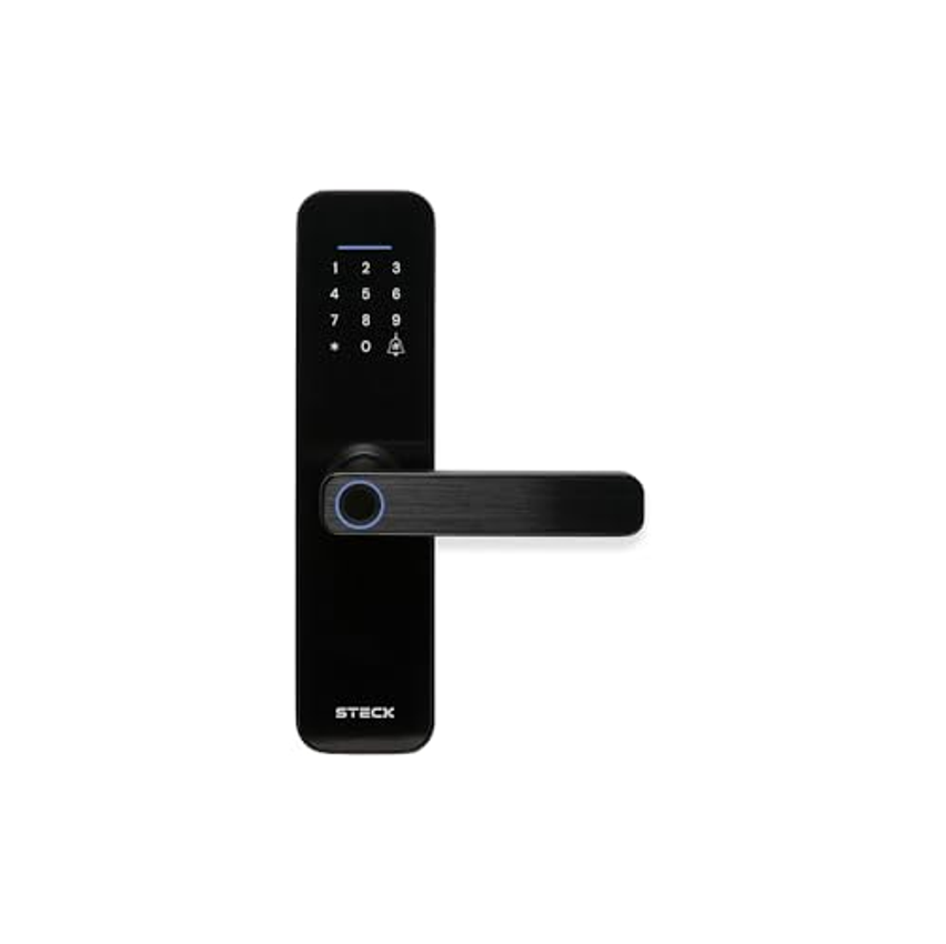 Steck, Fechadura Inteligente Wi-Fi Com Maçaneta e Biometria, Ambiente Conectado, SLOCK3PS1
