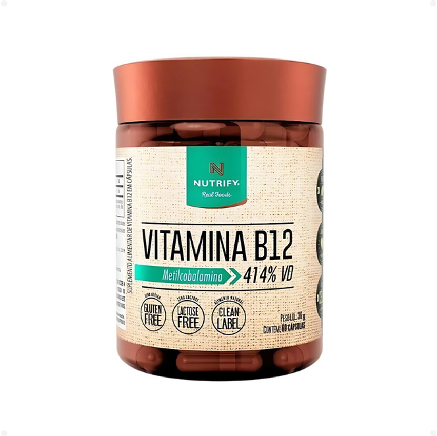 Vitamina B12 Metilcobalamina 414% 60caps Nutrify Original Nf