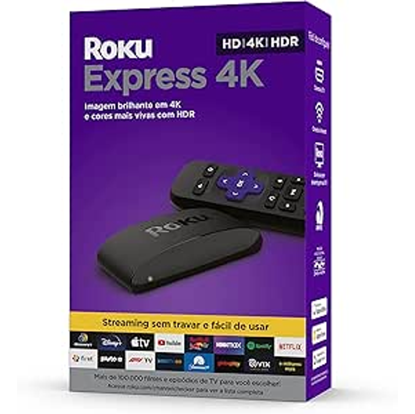 Roku Express 4K | Dispositivo de streaming para TV HD/4K/HDR compatível com Alexa, Siri e Google