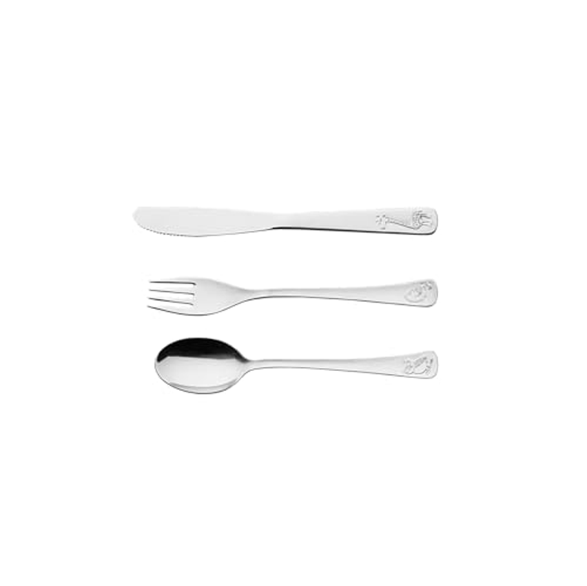 Tramontina 66970020 Jogo de Talheres Infantil Aço Inox com 3 Peças, Prata