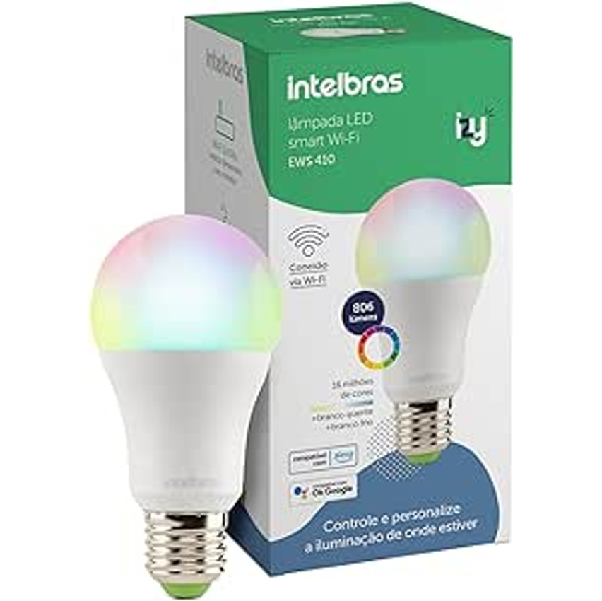 Lâmpada Smart Inteligente EWS 410 com 16 milhões de cores Wi-Fi compatível com Alexa Intelbras