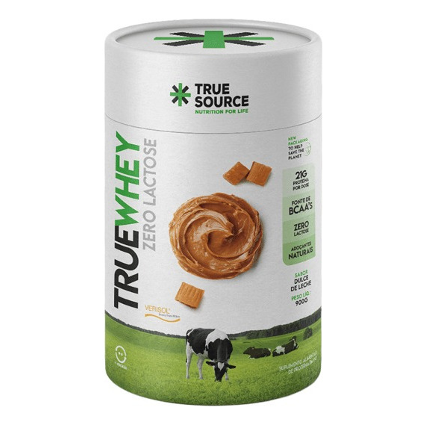 Whey Zero Lactose 900g Proteina Concentrada Grow True Source Sabor Doce De Leite