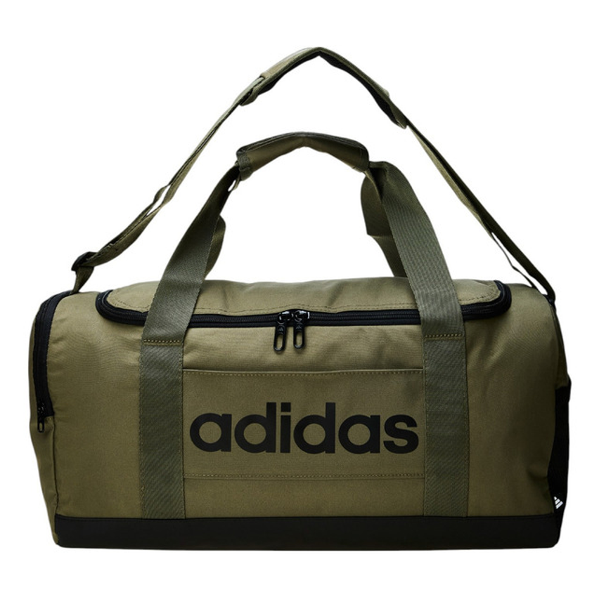 Mala Duffel Pequena Linear Feminino E Masculino adidas Cor Olive Strata / Black Desenho Do Tecido Liso