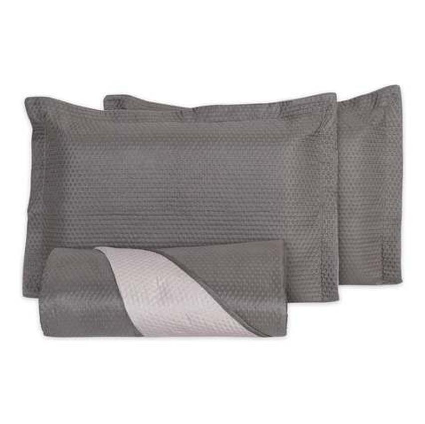 Kit Colcha Cobre Leito Casal Queen 3 Pçs Dupla Face 200 Fios