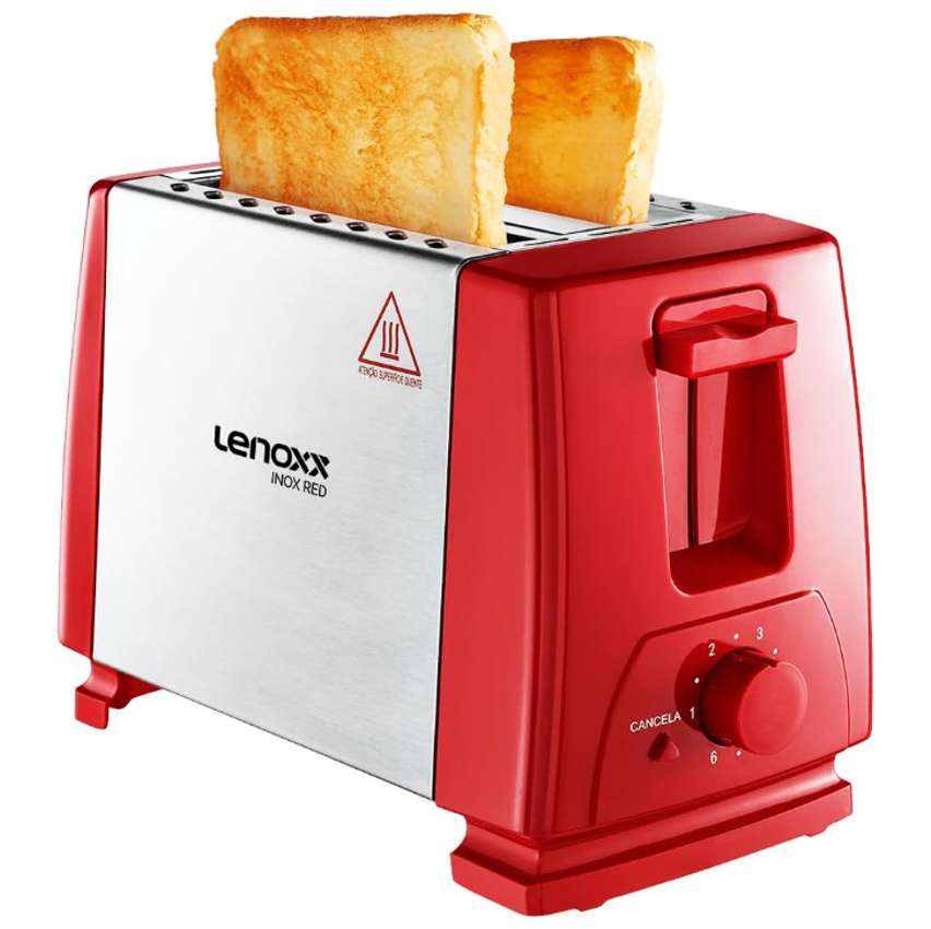 Lenoxx, Torradeira Inox Red, 127v