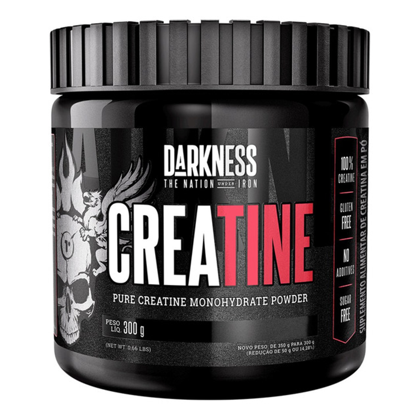 Darkness - Creatina 100% Pura Monohidratada - Creatina Em Pó - Suplementação Alimentar Sem Glúten E Sem Açúcar, Energia E Ganho Muscular, Sem Sabor - 300g
