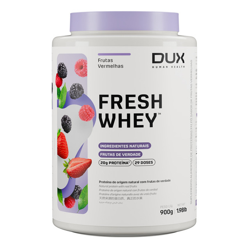 Fresh Whey Sabor Frutas Vermelhas Pote Com 900g Dux Nutrition