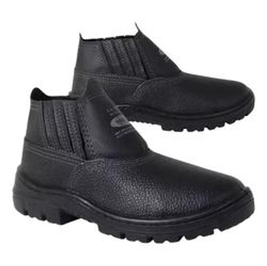 Bota Botina Masculina Couro Trabalho Segurança Epi Bico Pvc