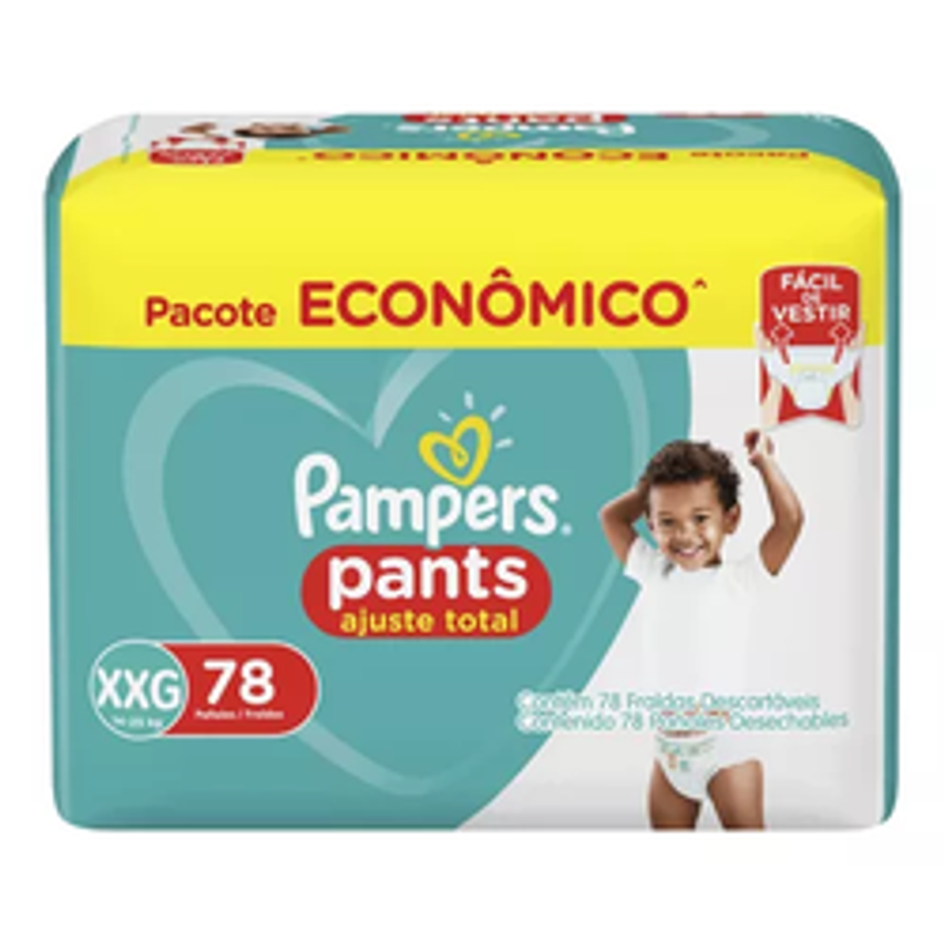 Fralda Descartável Pants Ajuste Total Com 78 unidades Tamanho XXG Pampers