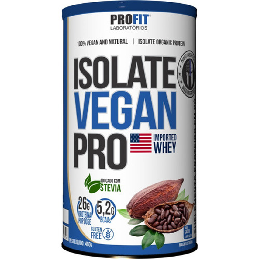 Isolate Vegan Pro 100% Vegano 480g - Profit Sabor Cacau