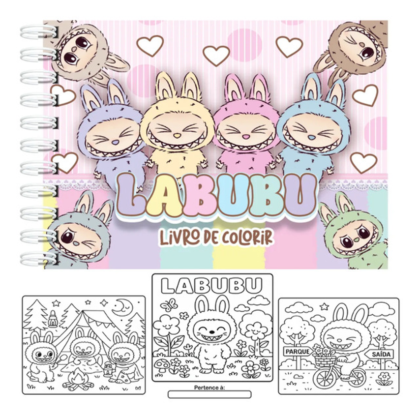 Livro De Colorir Labubu Estilo Bobbie Goods - 50 Folhas 180g