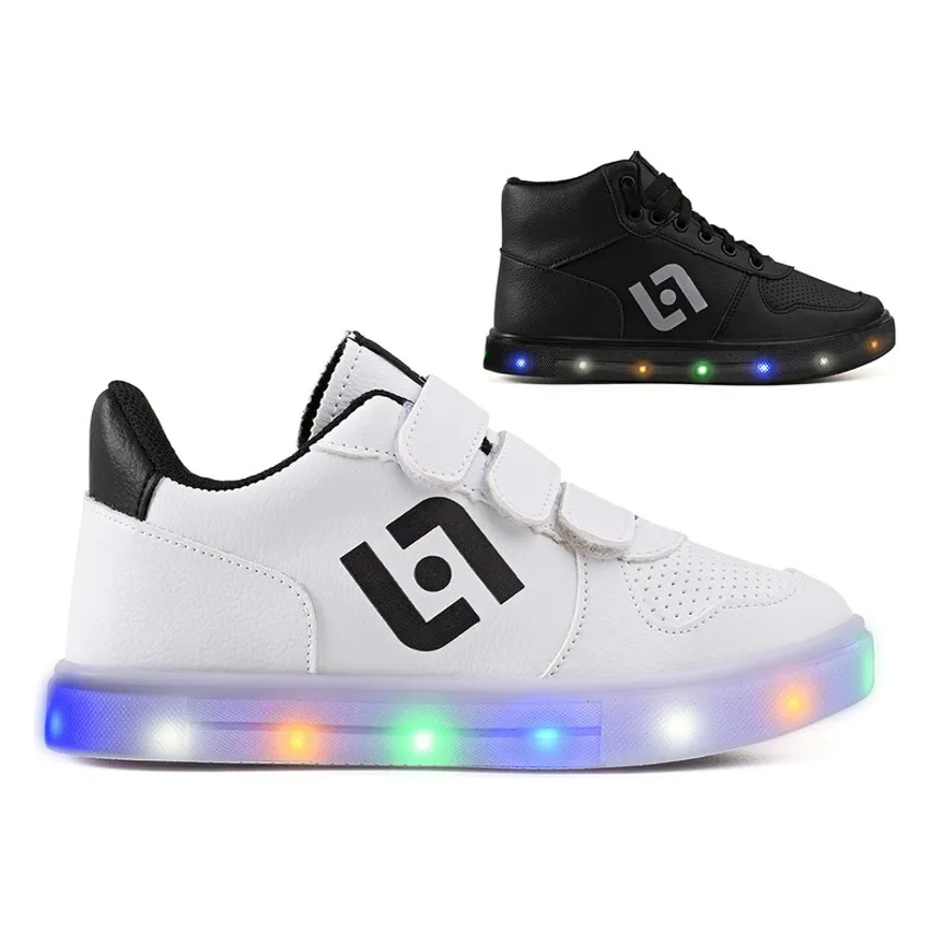 Kit Tênis De Led Infantil Meninos Casual Botinha Sapatênis