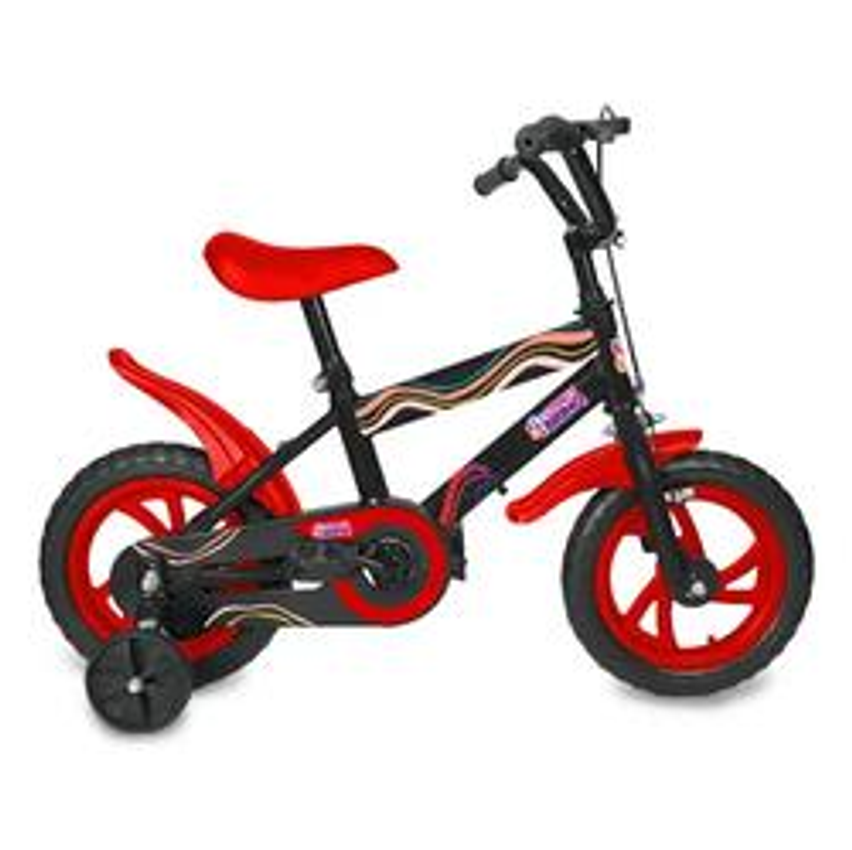 Bicicleta Infantil Aro 12 Conect Brinq Azul Com Rodinhas de Apoio e Segurança