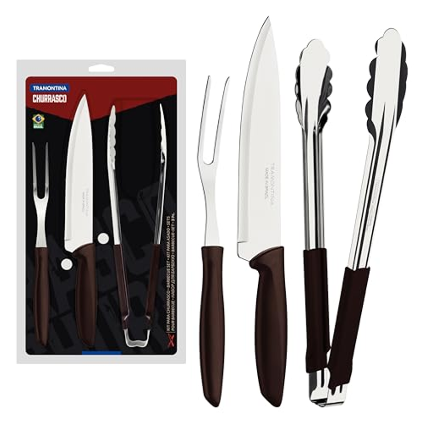 Kit Churrasco 3 Peças Tramontina Plenus 23498449 Marrom