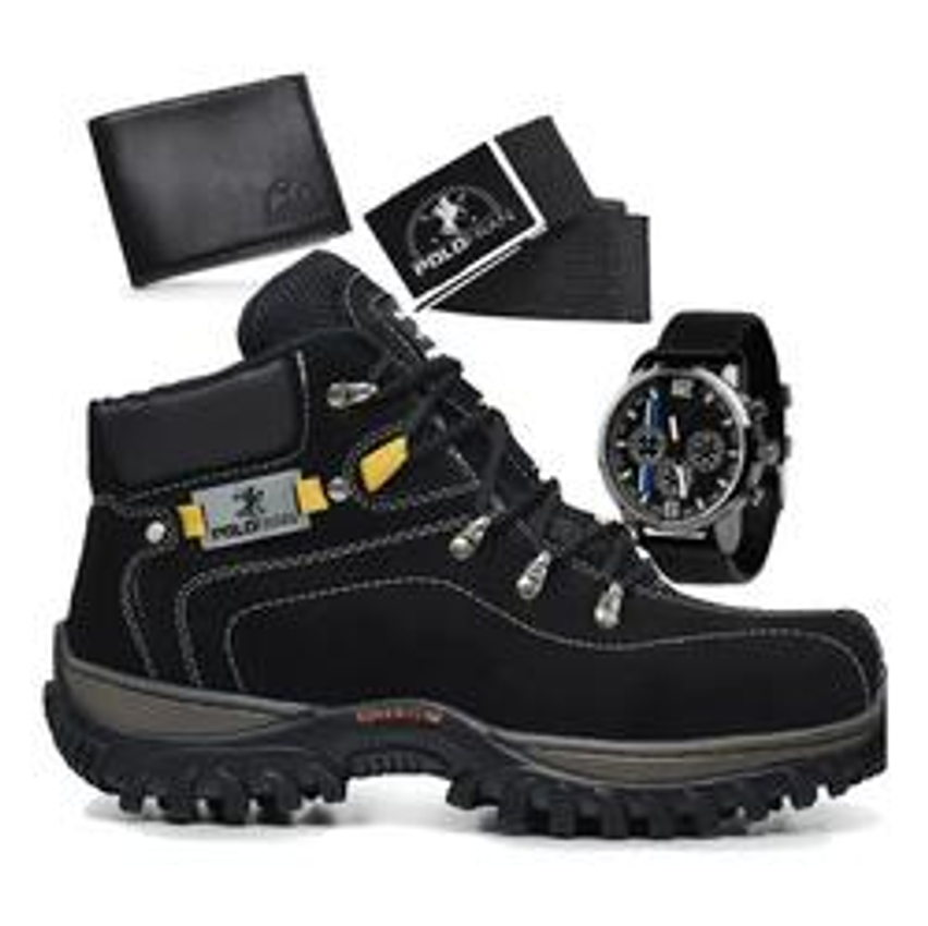 Bota Masculina Adventure Coturno Botina Com Brindes