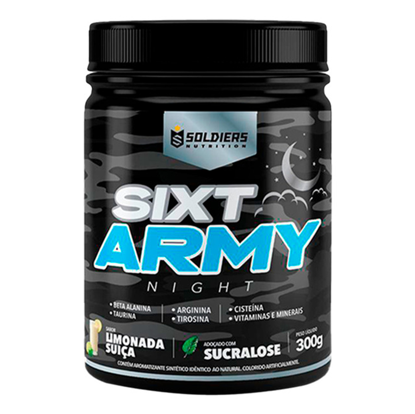 Pré-treino Sixt Army Night 300g Sabor Limonada Suíça  Soldiers Nutrition