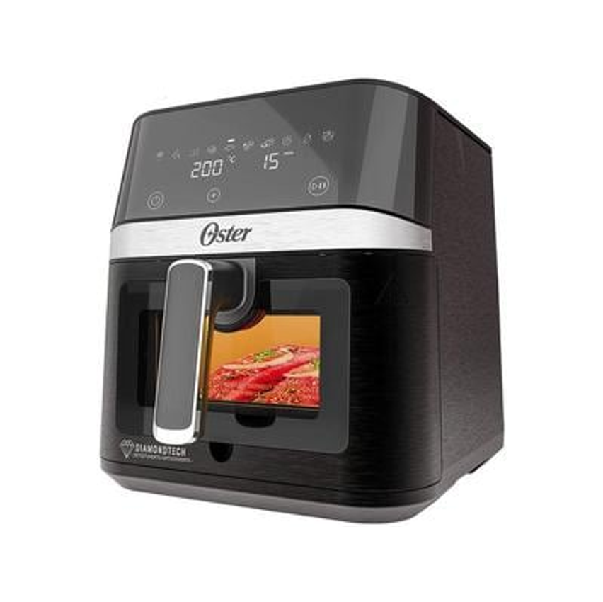 Air Fryer Oster DiamondTech Preto e Prata com Timer 6L