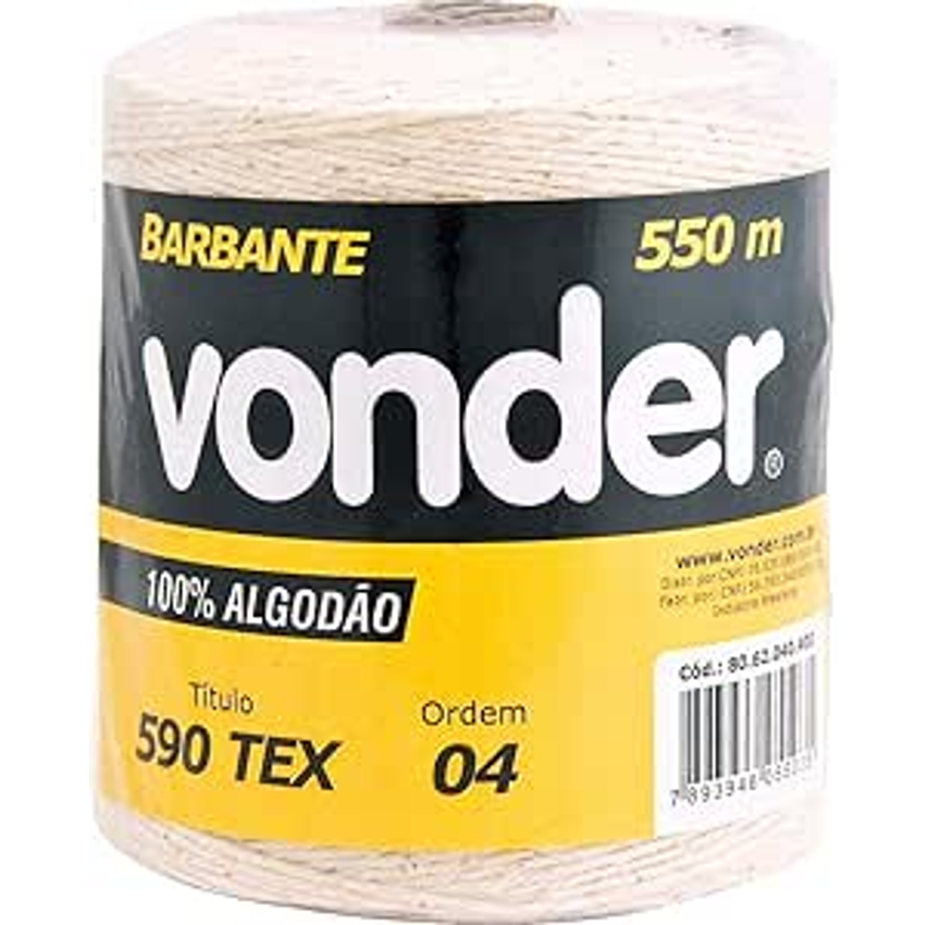 Barbante de Algodão, Vonder, 4 X 4 550m