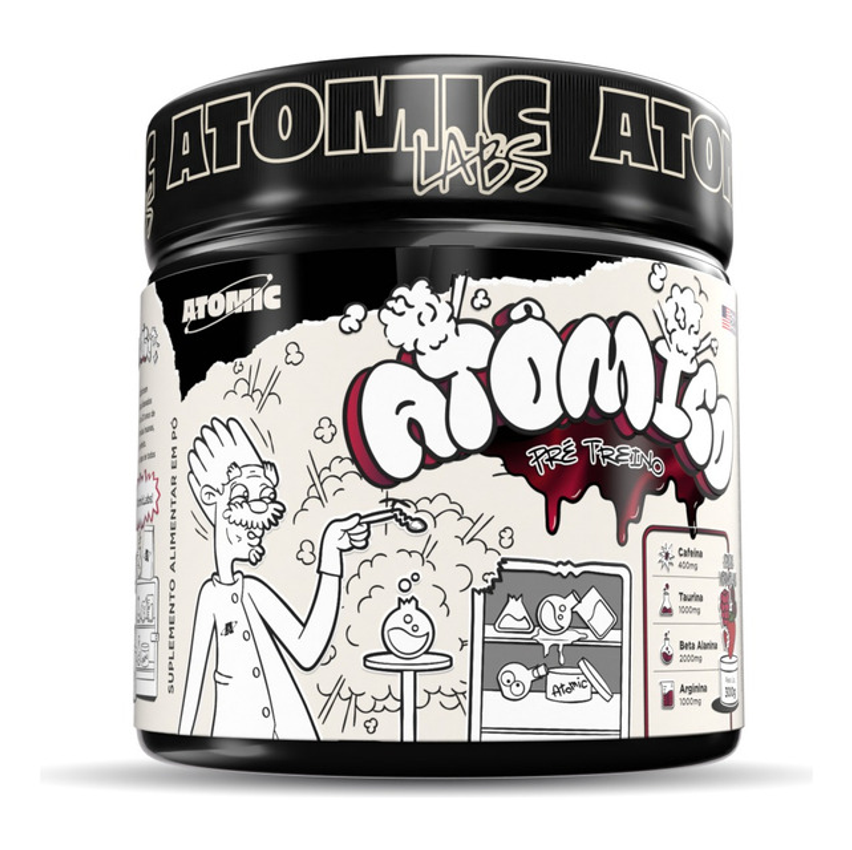 Atomic Labs Atômico 300g 60 Doses Sabor Frutas Vermelhas Suplemento Nutricional Em Pó