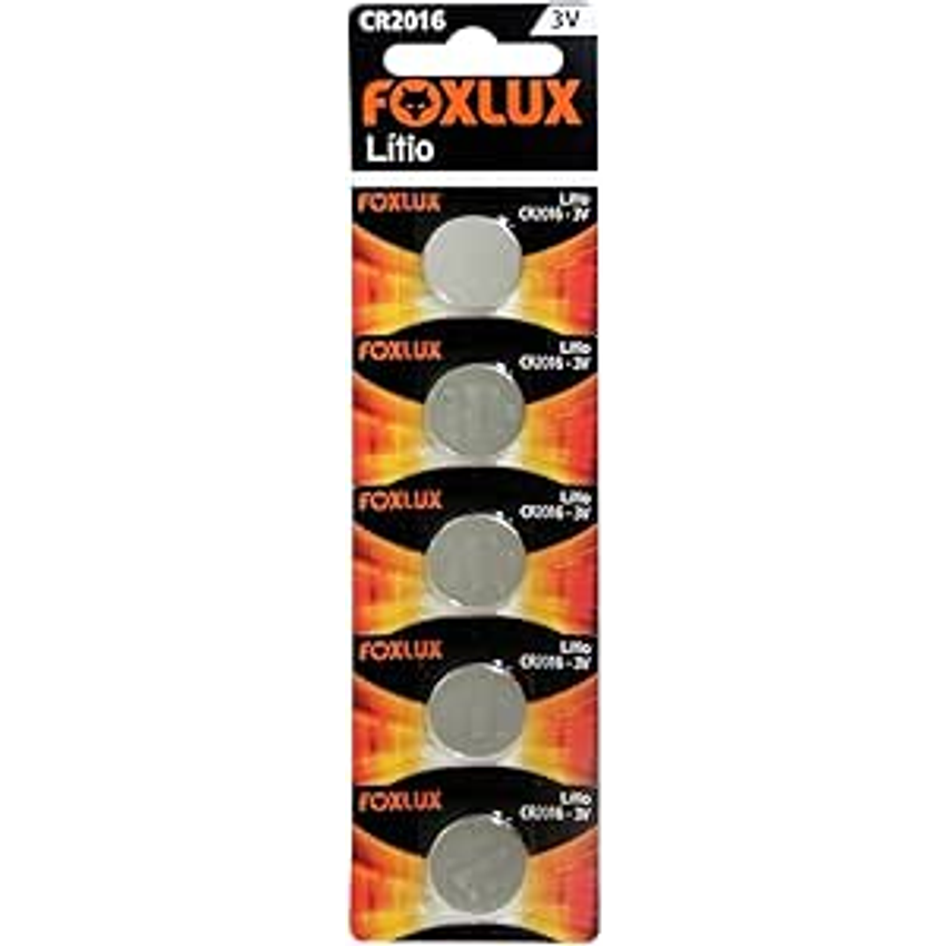 Foxlux Bateria De Lítio 3v Cr2016 - Blister Com 5 Unidades