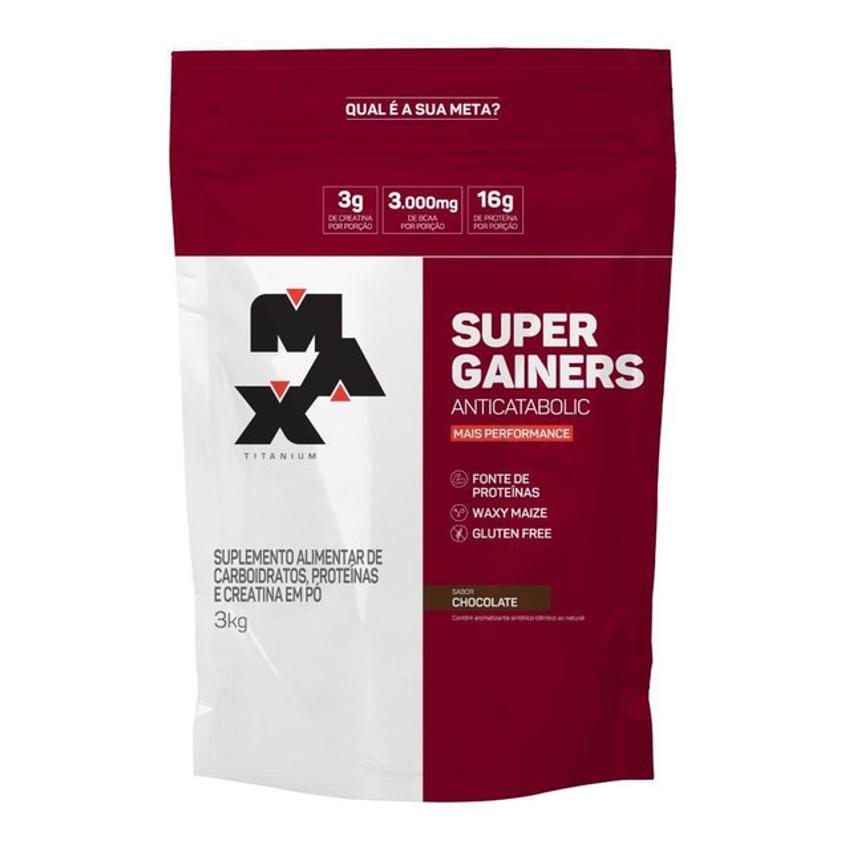 Super Gainers Anticatabolic 3kg Max Titanium Sabor Chocolate