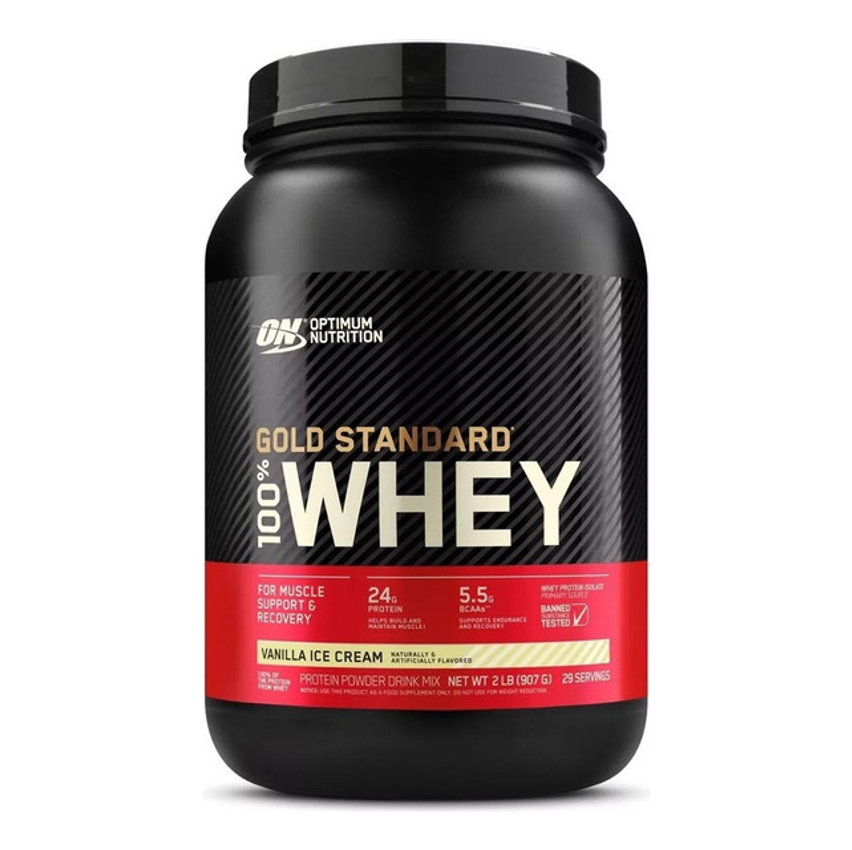 Whey Protein 2lb Gold Standard 907gr - Optimum Nutrition Sabor Vanilla Ice Cream