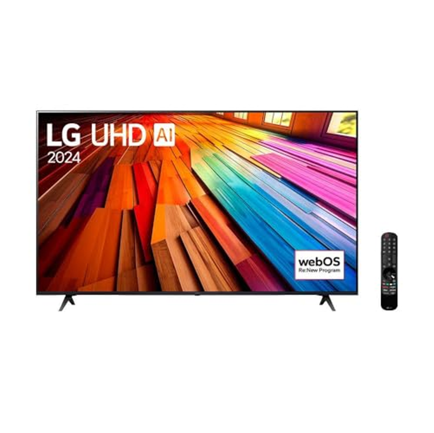 Smart TV 4K 75" LG UHD 75UT8050 Processador α5 Ger7 AI Alexa/Chromecast integrado Otimizador de Jogos webOS 24 Controle Smart Magic