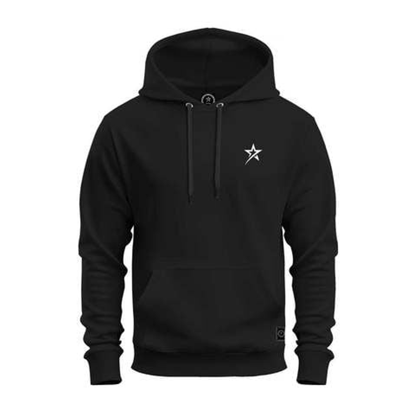 Moletom Canguru Estampado Algodão Nexstar No Peito - Preto