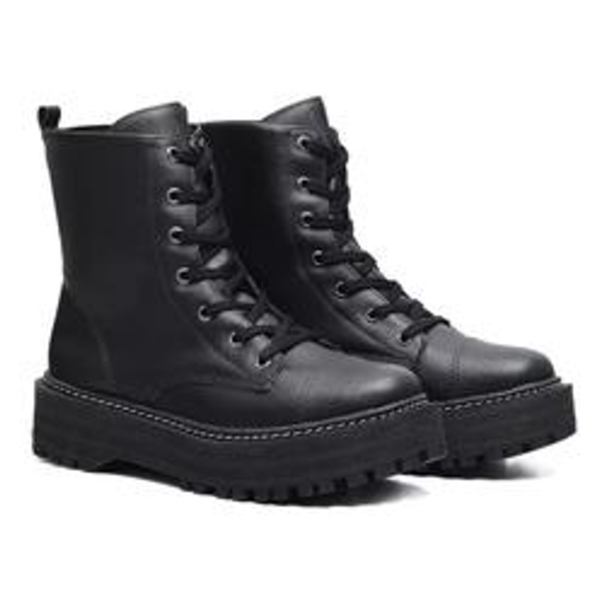 Bota Feminina Coturno Tratorado Plataforma Blogueira Moda