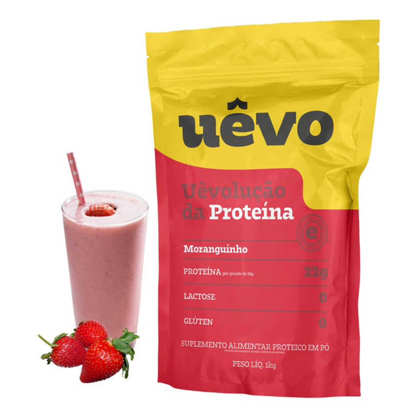 Naturovos Premium Albumina Uêvo Sabor Surpreendente Refil 1kg - Sabor Moranguinho