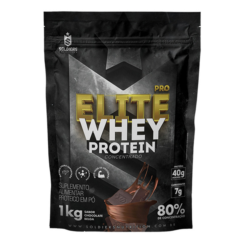 Elite Pro Whey Protein Concentr 80% 1kg - Soldiers Nutrition Chocolate Belga