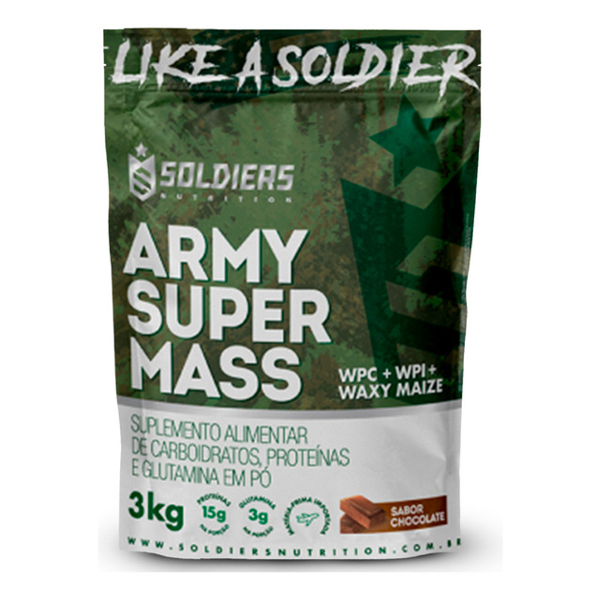 Hipercalórico Army Super Mass 3kg - Sabor Chocolate - Soldiers Nutrition