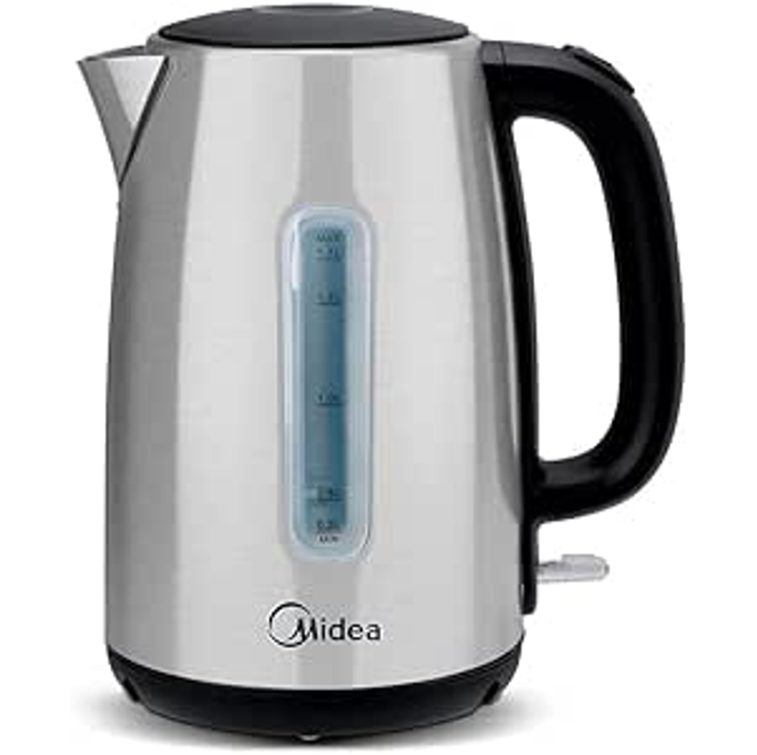 Chaleira Elétrica Inox Midea 1,7 Litros, Visor Externo do Nível de Água,110 Volts/60Hz