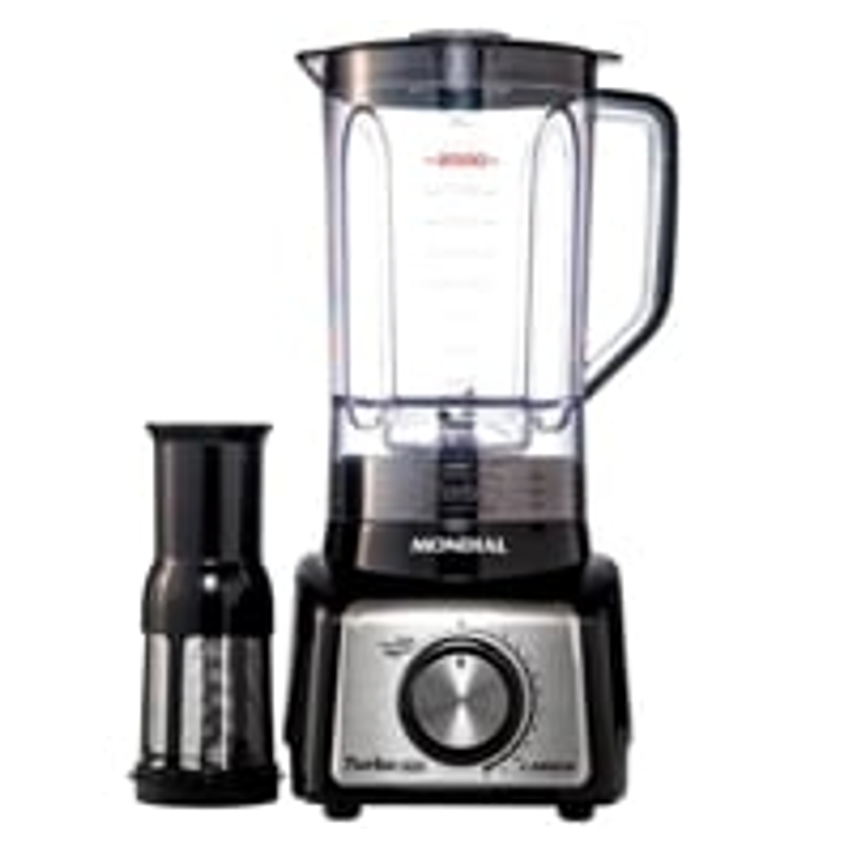 Liquidificador Mondial Turbo L-1100 com 12 Velocidades 1100W - Preto/Inox - 110V