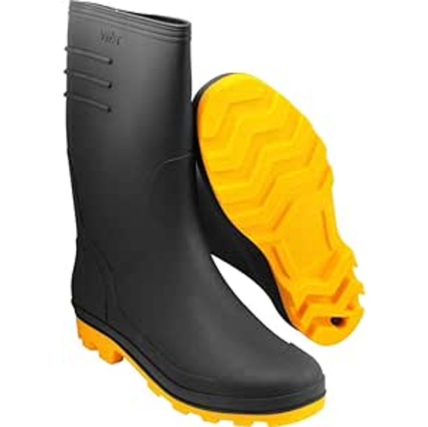 Bota Preta e Amarela Pvc Tam. 38 com Forro Vonder