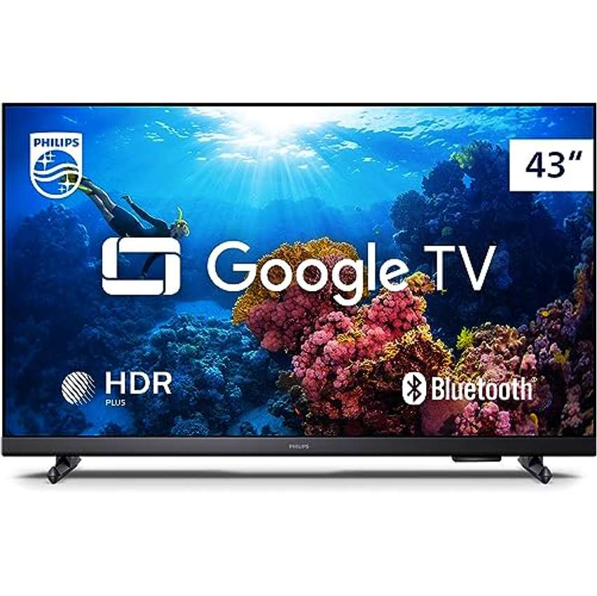 Smart TV Philips 43" Full HD 43PFG6918/78, Google TV, Comando de Voz, HDR, 3 HDMI, Wifi 5G, Bluetooth