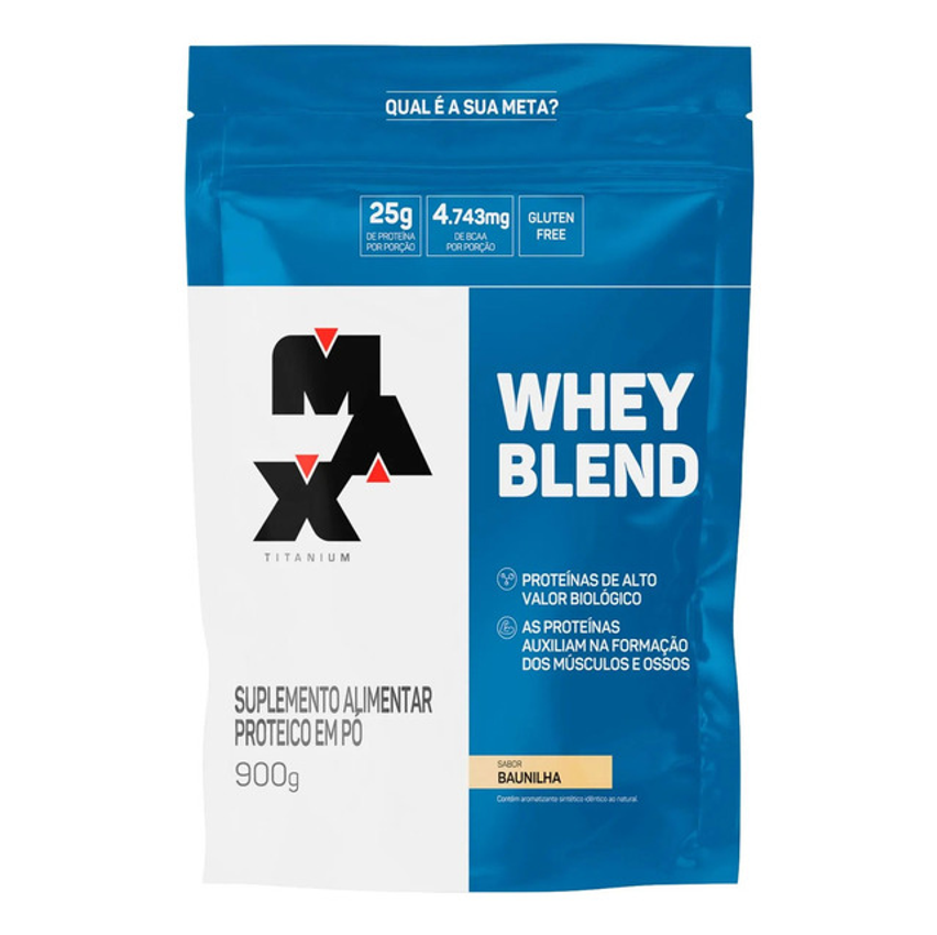 Whey Blend Refil 900g Max Titanium Sabor Baunilha