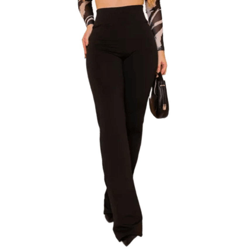 Calça Legging Flare Bailarina Leg Boca De Sino Cintura Alta