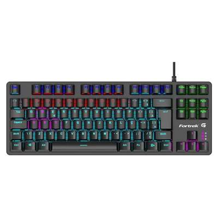 Teclado Mecânico Gamer Fortrek Black Halk, Led, Switch Outemu Brown, Abnt2, Preto - 75939