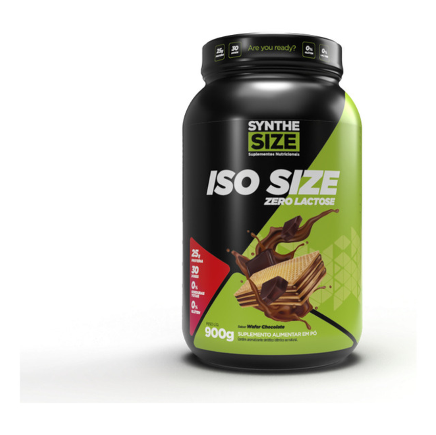 Iso Size Zero Lactose 900g Whey Isolado - Synthesize Sabor Wafer Chocolate