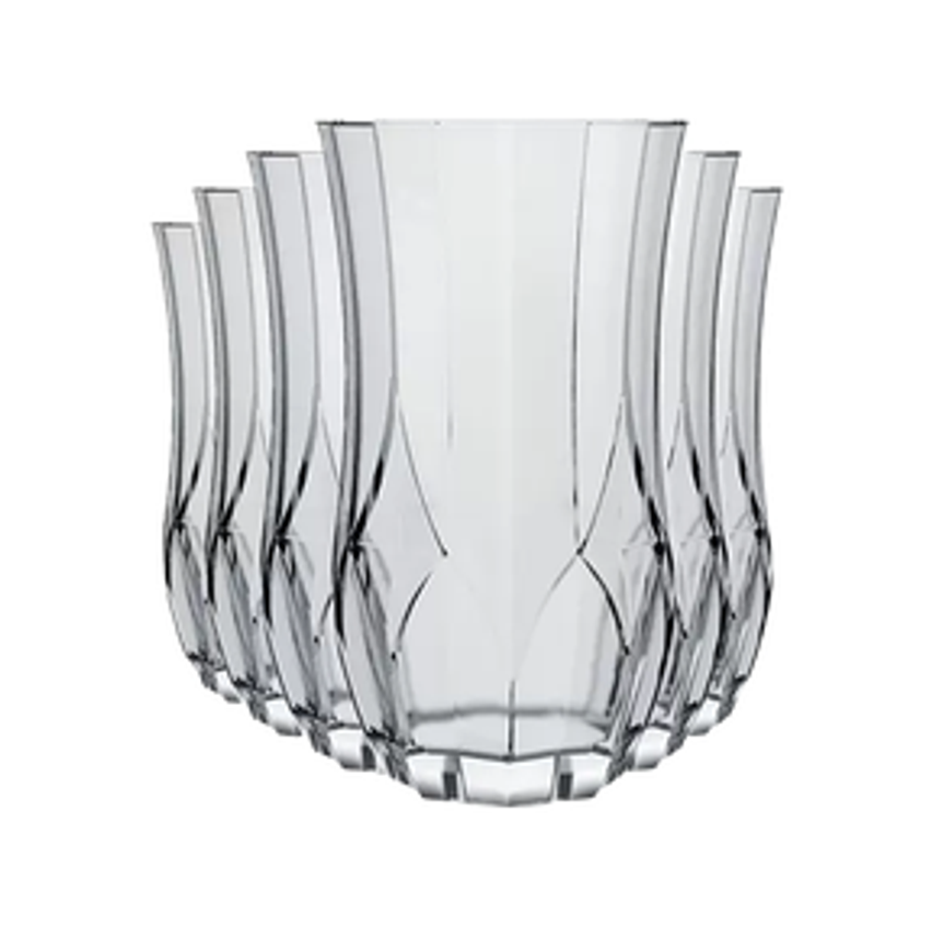 Jogo De Copos De Vidro Long Drink 360ml 6 Peças Nadir Ópera
