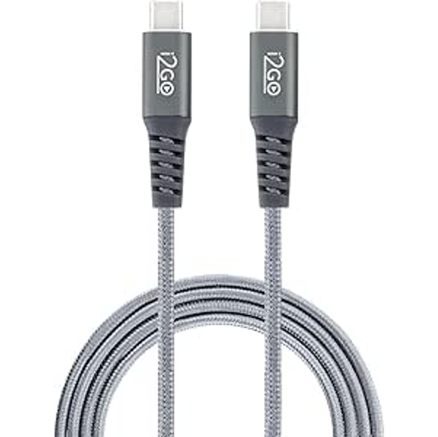 Cabo Usb-c + Usb-c I2go 2m 3a Nylon Trançado Chumbo - I2go Pro