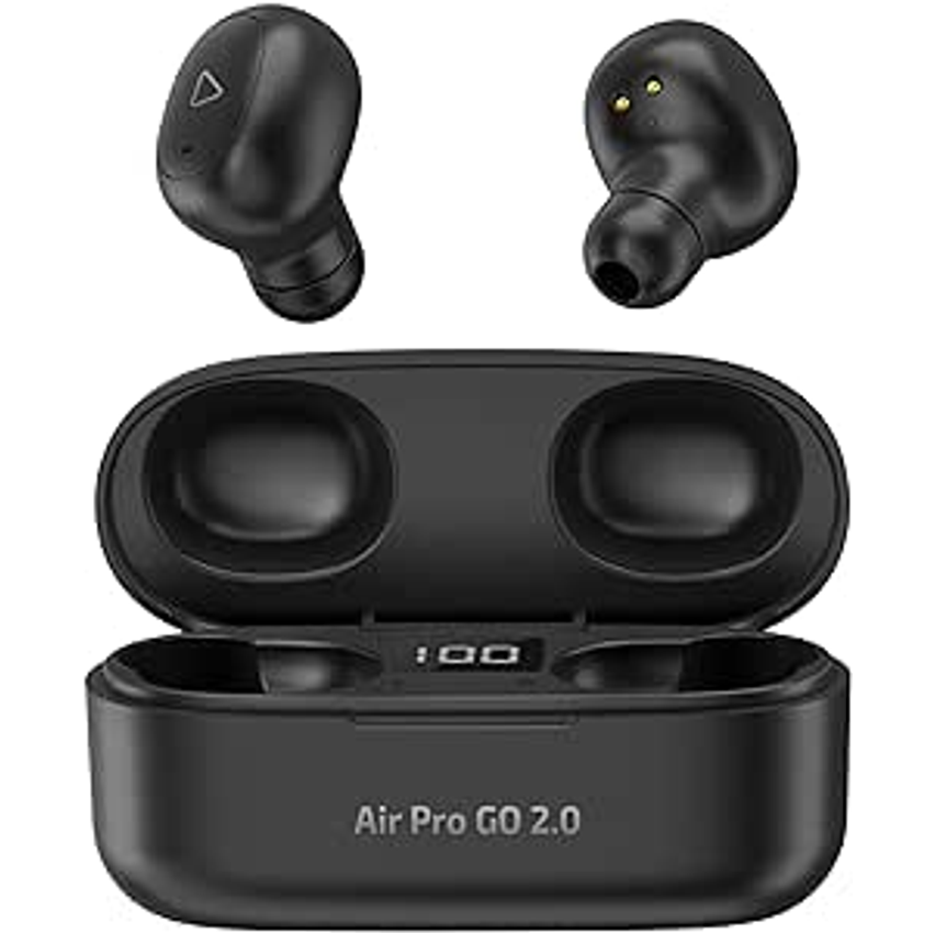 I2GO, Fone de Ouvido Sem Fio, Bluetooth 5.2, TWS, Air Pro GO 2.0, Controle Touch, Estojo de Carregamento, 20 Horas totais de Bateria, Preto, i2GO PRO