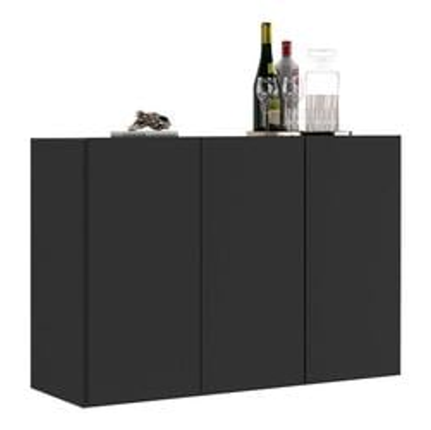 Aparador Buffet 3 Portas Veneza Multimóveis V1007 Cor Preto