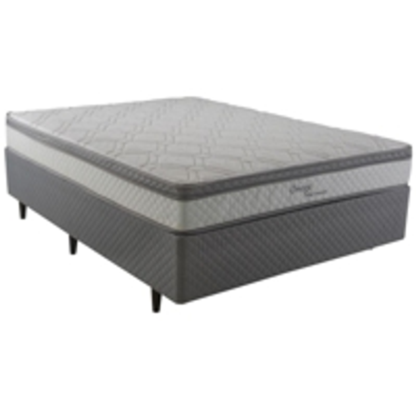 Cama Box Casal Herval Ômega com Pillow Top e Molas Ensacadas 60x138x188cm
